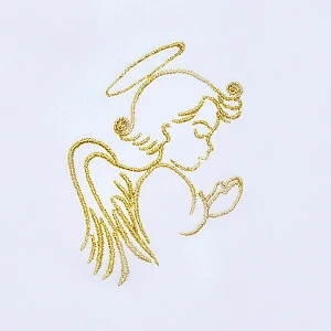 Уголок для крещения "Ангел", разм. 90*90, вышивка золото, интерлок пенье