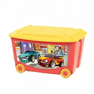 Ящик для игрушек на колесах с аппликацией 580х390х335мм (упак.4 шт.)